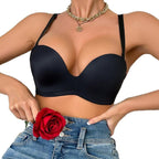 SEAMLESS BRA WITH SIDE RUCHING.
