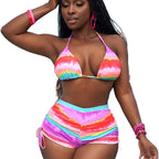Backless lace up bikini