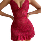 Sexy Mesh Lace Nightgown Set