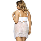 Large Size Women's Sleep Lounge Lace Tulle Sexy Lingerie Breathable Sling Nightgowns Harness Bra Set