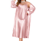 PLUS SIZE SUMMER ROBE AND CAMISOLE LOUNGEWEAR SET