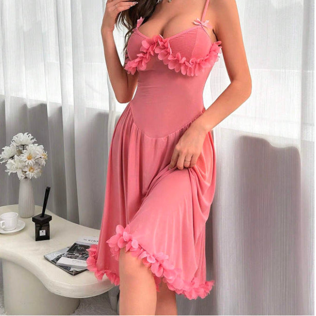 SEXY KNITTED NIGHTGOWN WITH LONG STRAPS