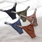 RHINESTONE LOW WAIST SEAMLESS THONG PANTIES