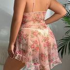 Plus Size Sheer Sleepwear Dress