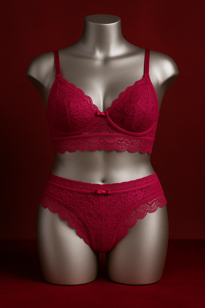LINGERIE SET WITHOUT PADDING, FULL LACE WITH UNDERWIRE FOR BETTER SUPPORT