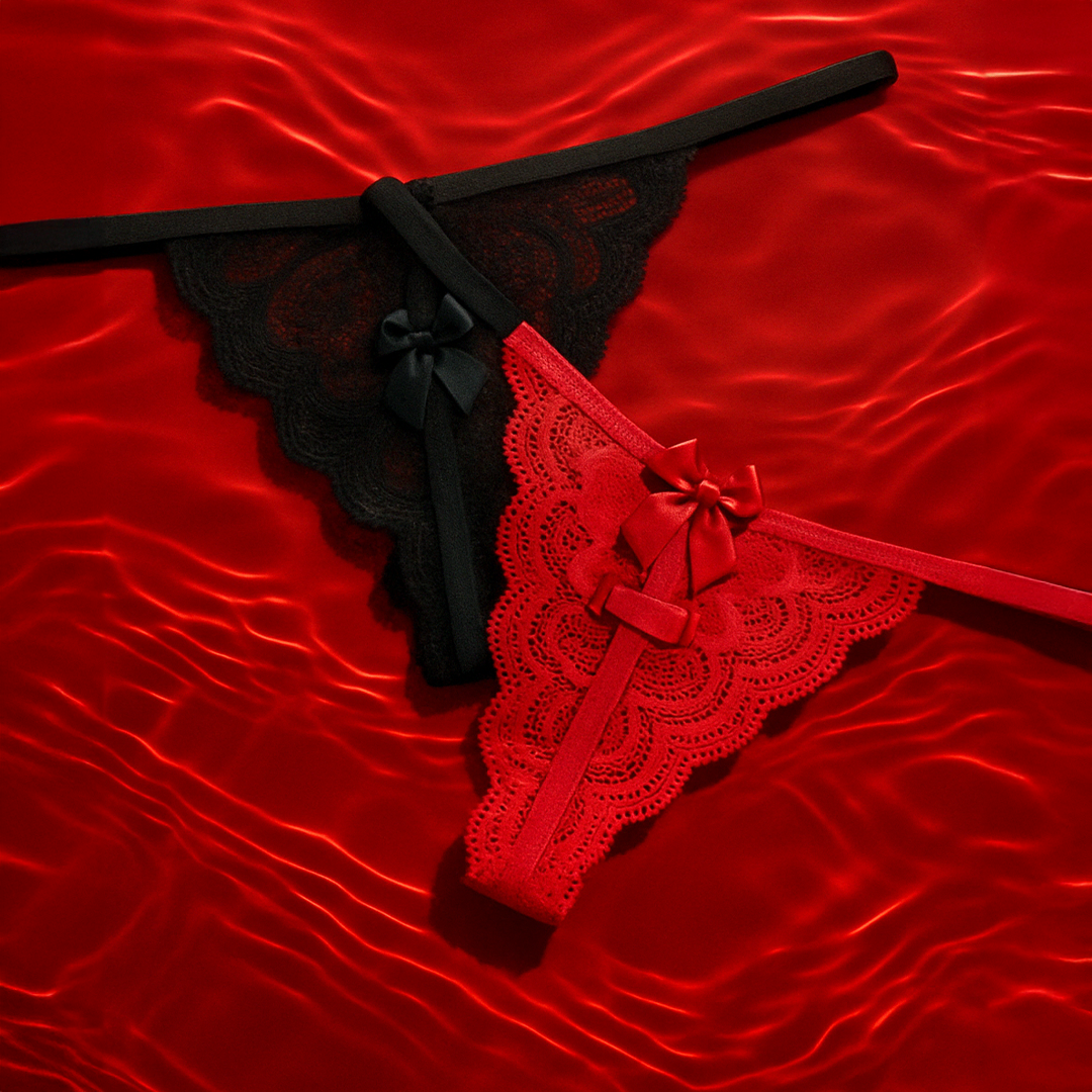 SECRETARY PANTY WITH FRONT OPENING AND THONG BACK