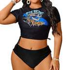 Plus Size Printed Bikini Set