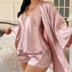 Satin 3-Piece Sleepwear Set