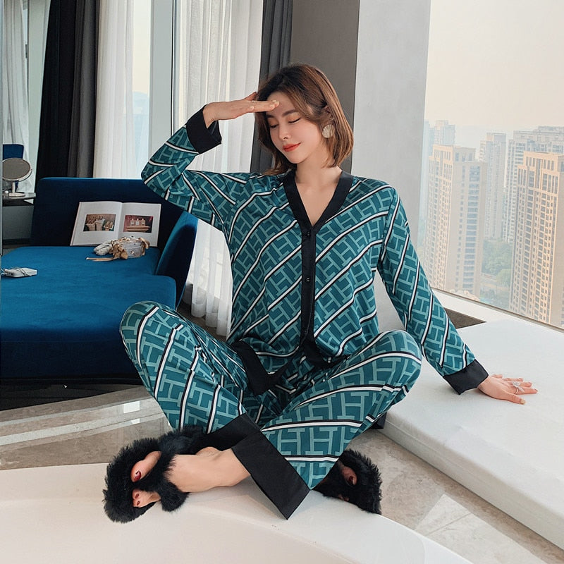 Luxury Letter Print Pajama Set