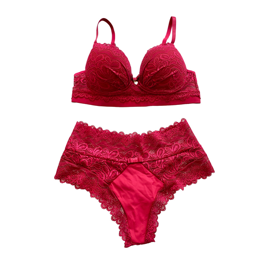 LINGERIE SET WITH REMOVABLE PADDING AND STRASS DETAIL ON THE BRA