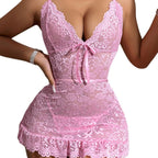 Sexy Mesh Lace Nightgown Set