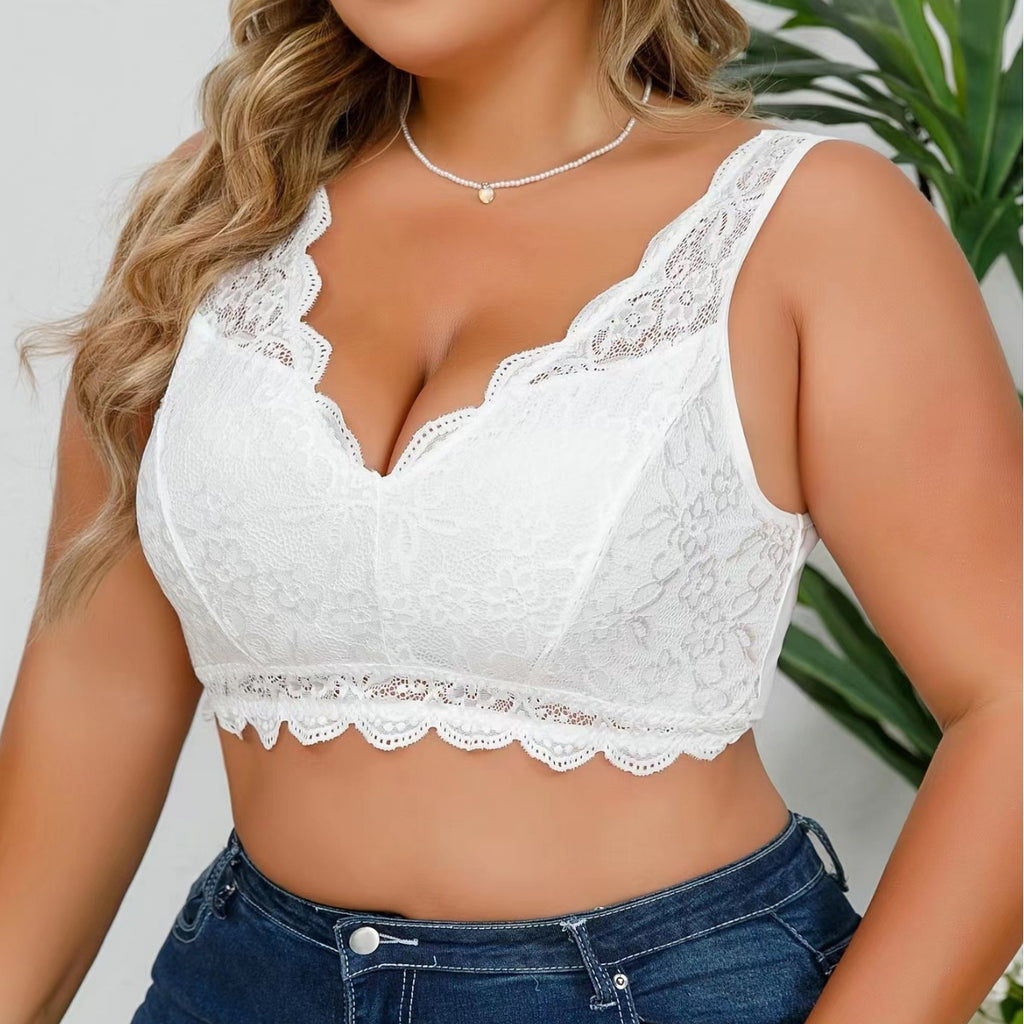PLUS SIZE LACE BRA WITHOUT UNDERWIRE.