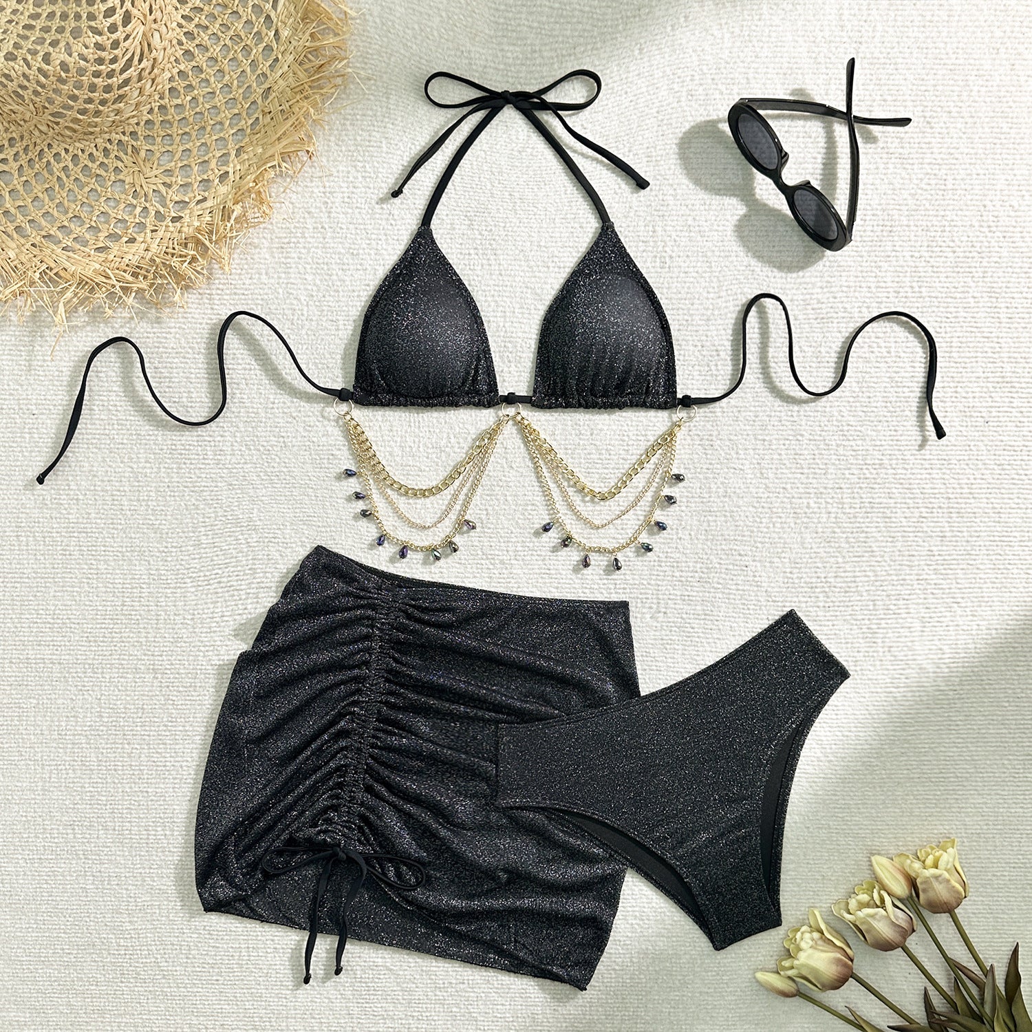 3-Piece High-Waist Bikini Set