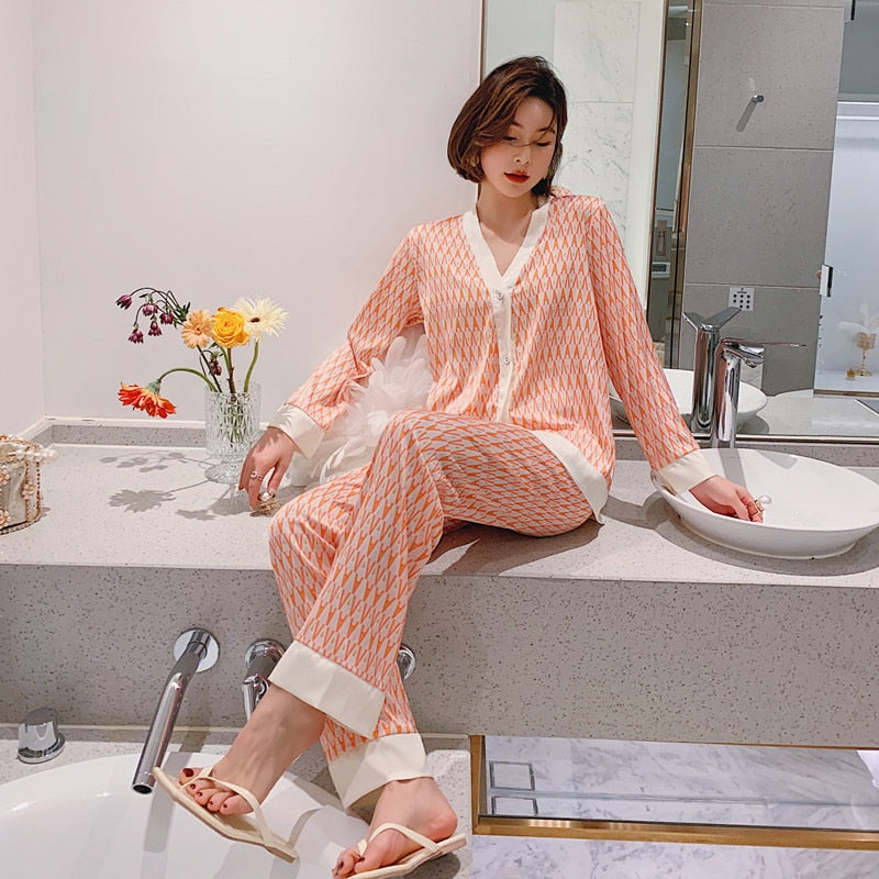 Luxury Letter Print Pajama Set