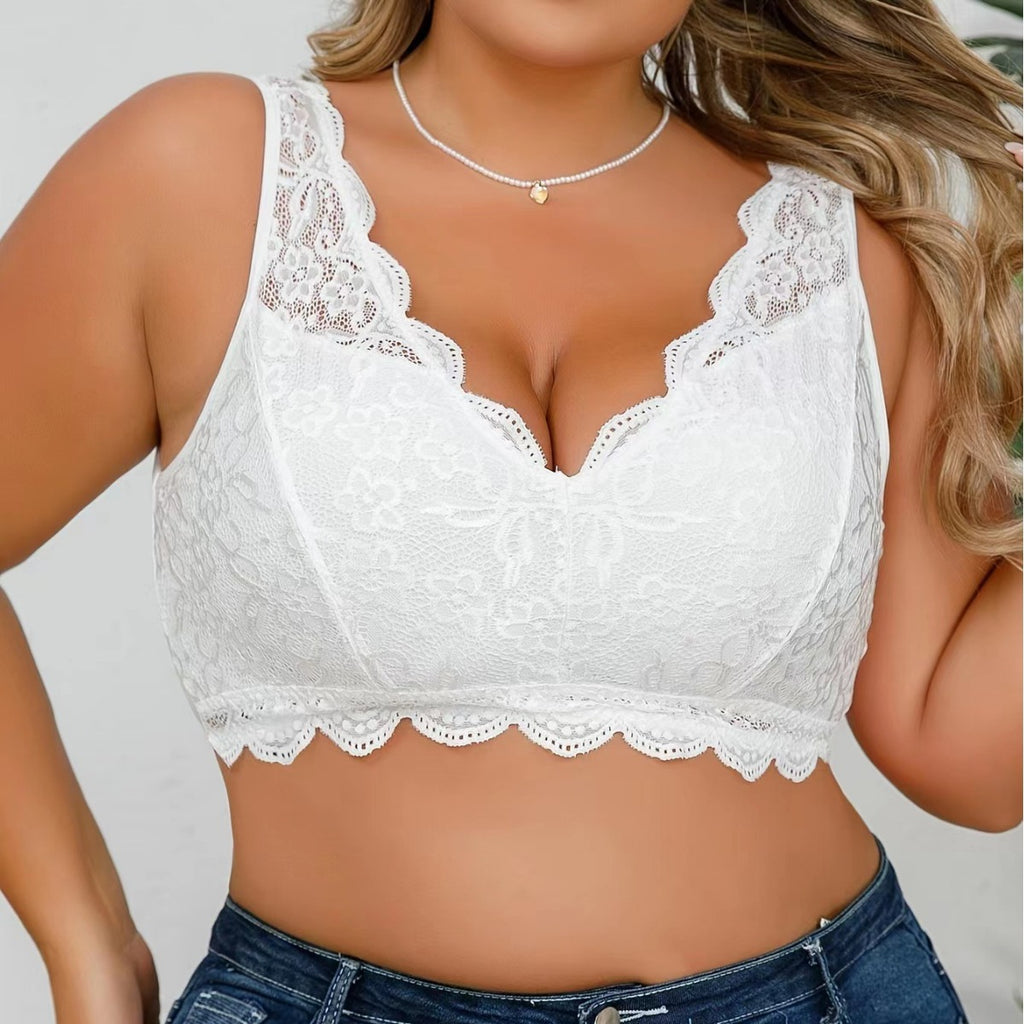PLUS SIZE LACE BRA WITHOUT UNDERWIRE.