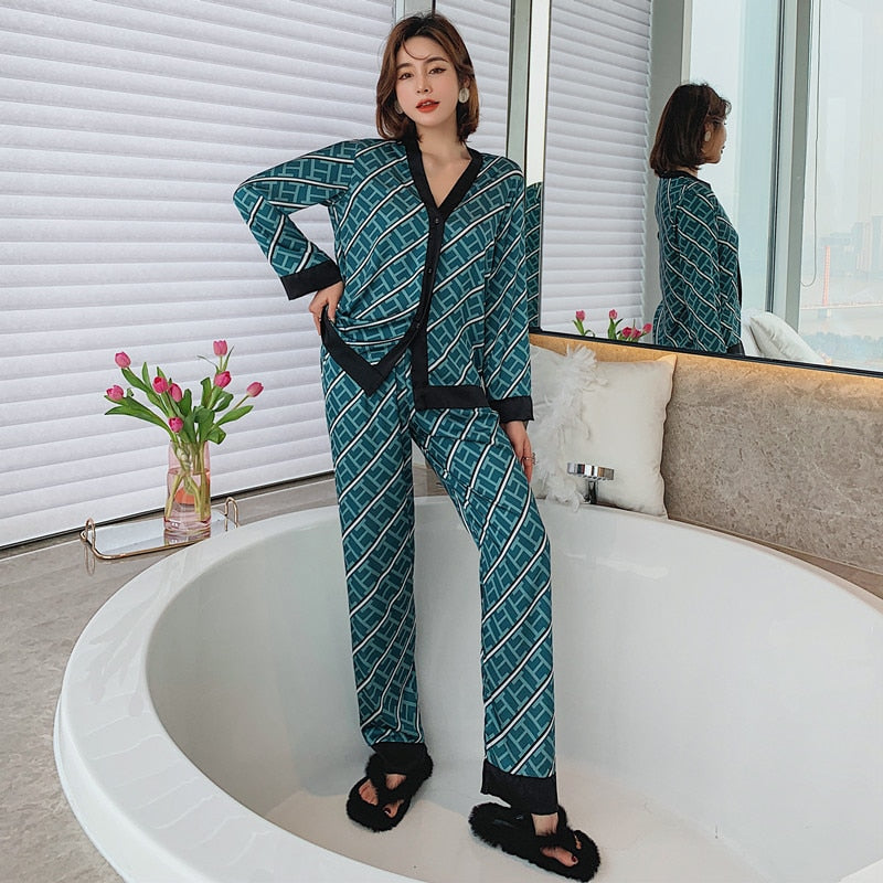 Luxury Letter Print Pajama Set