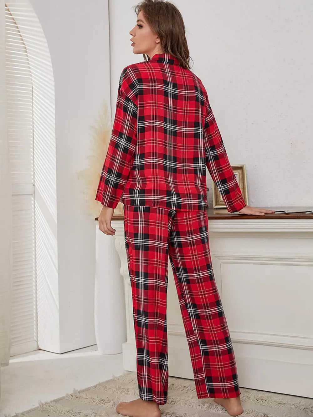 Women’s Red Plaid Pajama Set