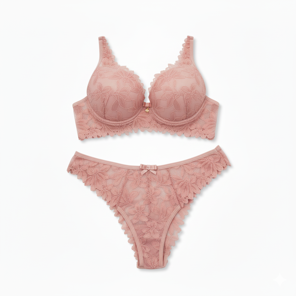 ALL-LACE LINGERIE SET WITH RISING DETAILS