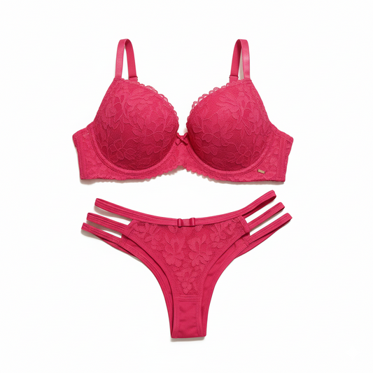 CROPPED BRA WITH FOAM BASE AND STRAPPY DETAILS, PANTIES WITH SIDE DETAILS