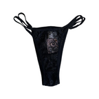 LACE THONG WITH DOUBLE BIAS WAISTBAND