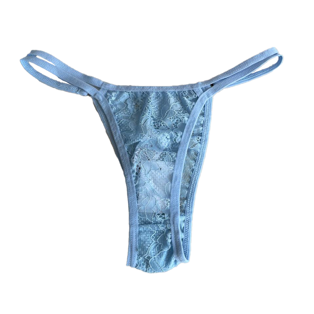 LACE THONG WITH DOUBLE BIAS WAISTBAND
