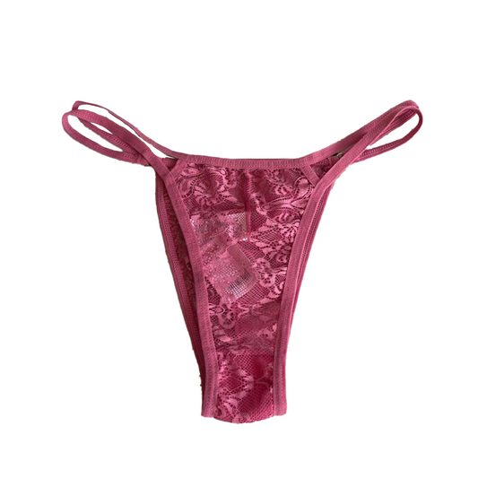 LACE THONG WITH DOUBLE BIAS WAISTBAND