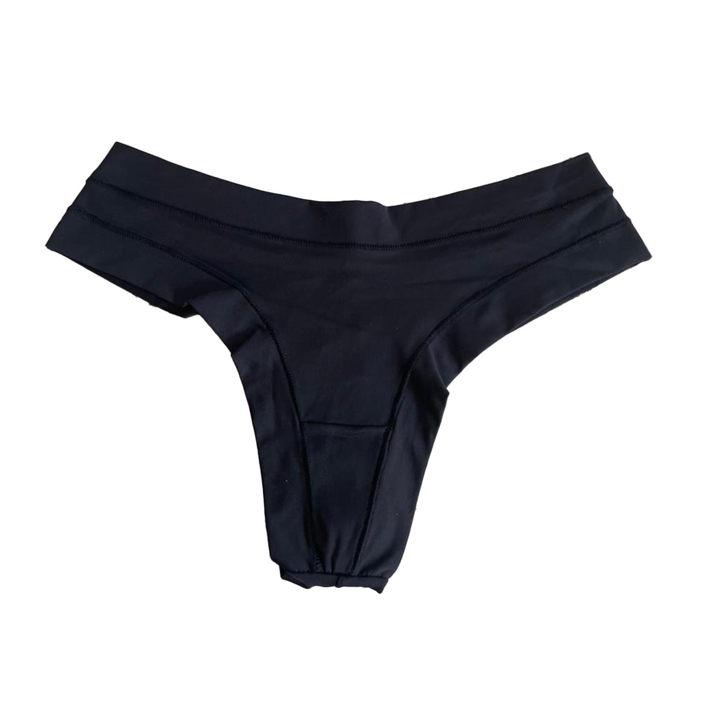 SEAMLESS WHITE DOUBLE-STRING MICROFIBER THONG