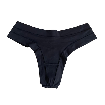 SEAMLESS WHITE DOUBLE-STRING MICROFIBER THONG