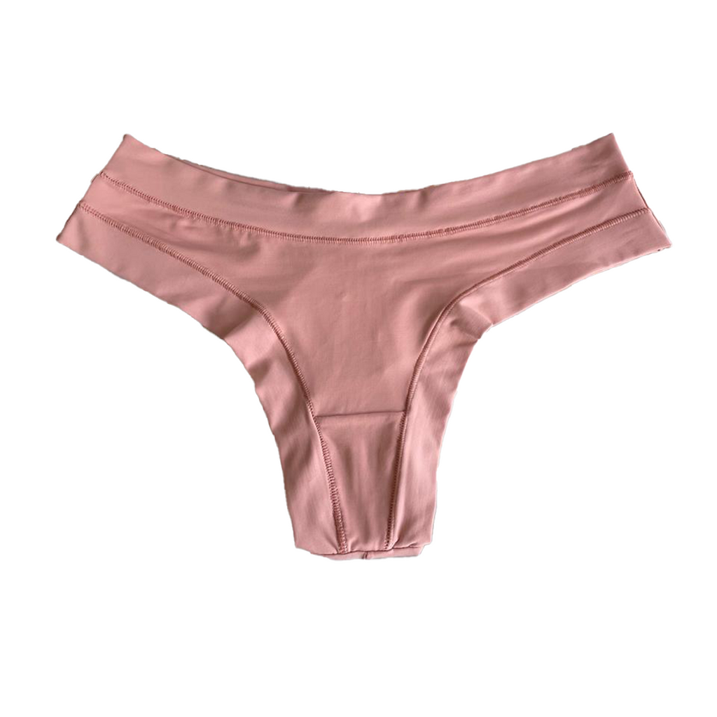 SEAMLESS WHITE DOUBLE-STRING MICROFIBER THONG