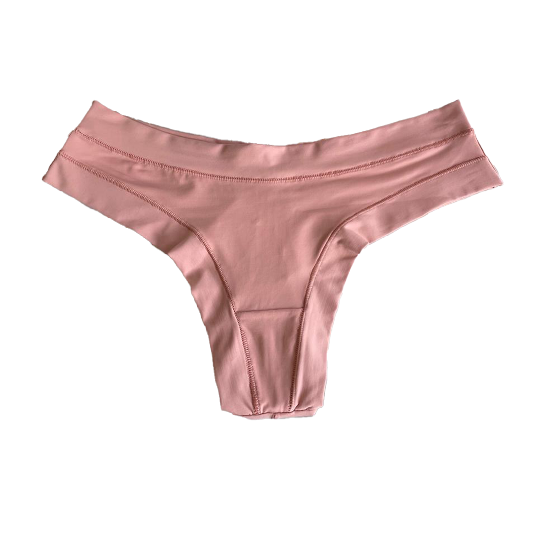 SEAMLESS WHITE DOUBLE-STRING MICROFIBER THONG