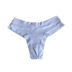 SEAMLESS WHITE DOUBLE-STRING MICROFIBER THONG