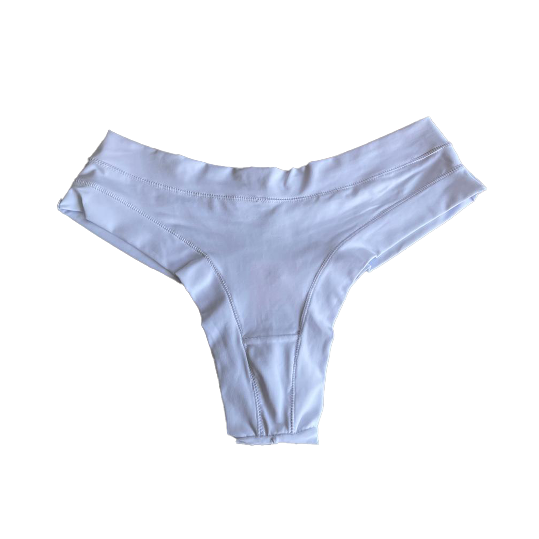 SEAMLESS WHITE DOUBLE-STRING MICROFIBER THONG
