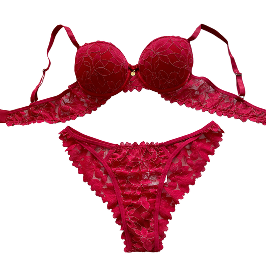 BASIC LACE LINGERIE SET WITH LACE PANTY