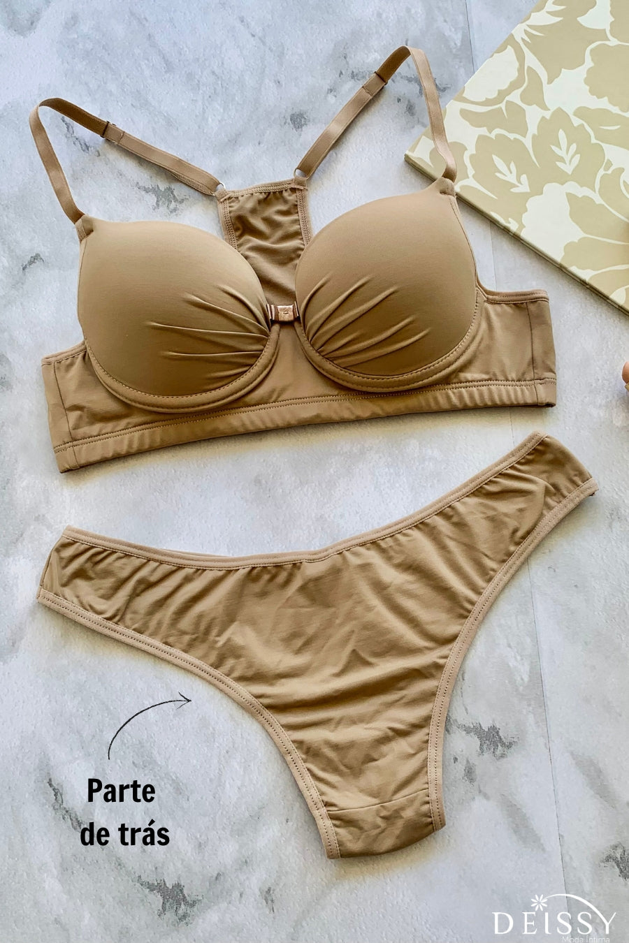 PADDED SWIMMER BRA AND PANTY SET