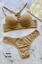 PADDED SWIMMER BRA AND PANTY SET