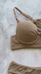 PADDED SWIMMER BRA AND PANTY SET