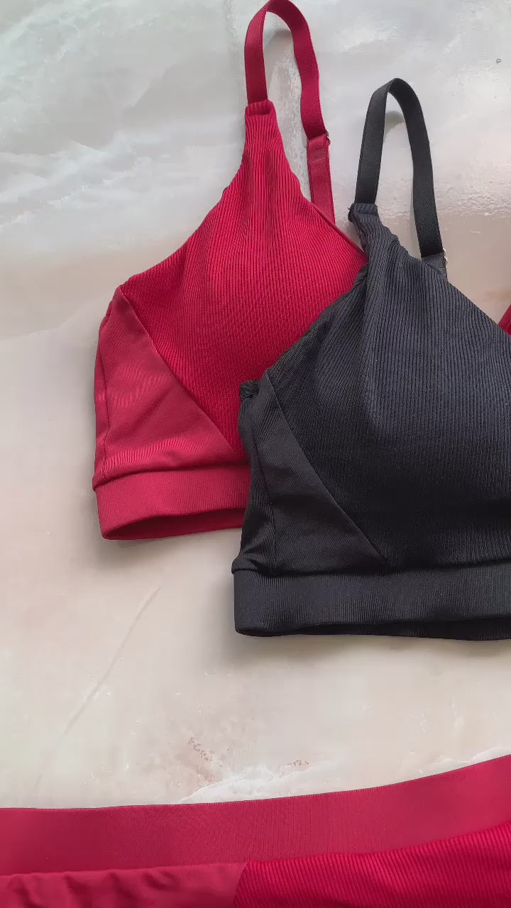 RIBBED PADDED LINGERIE SET