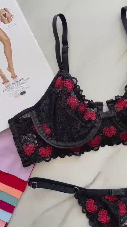 WIRE BRA WITHOUT PADDING, ADJUSTABLE PANTY